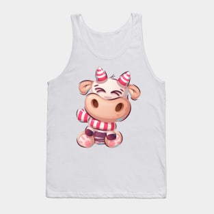 Cute Cow Cartoon Tank Top